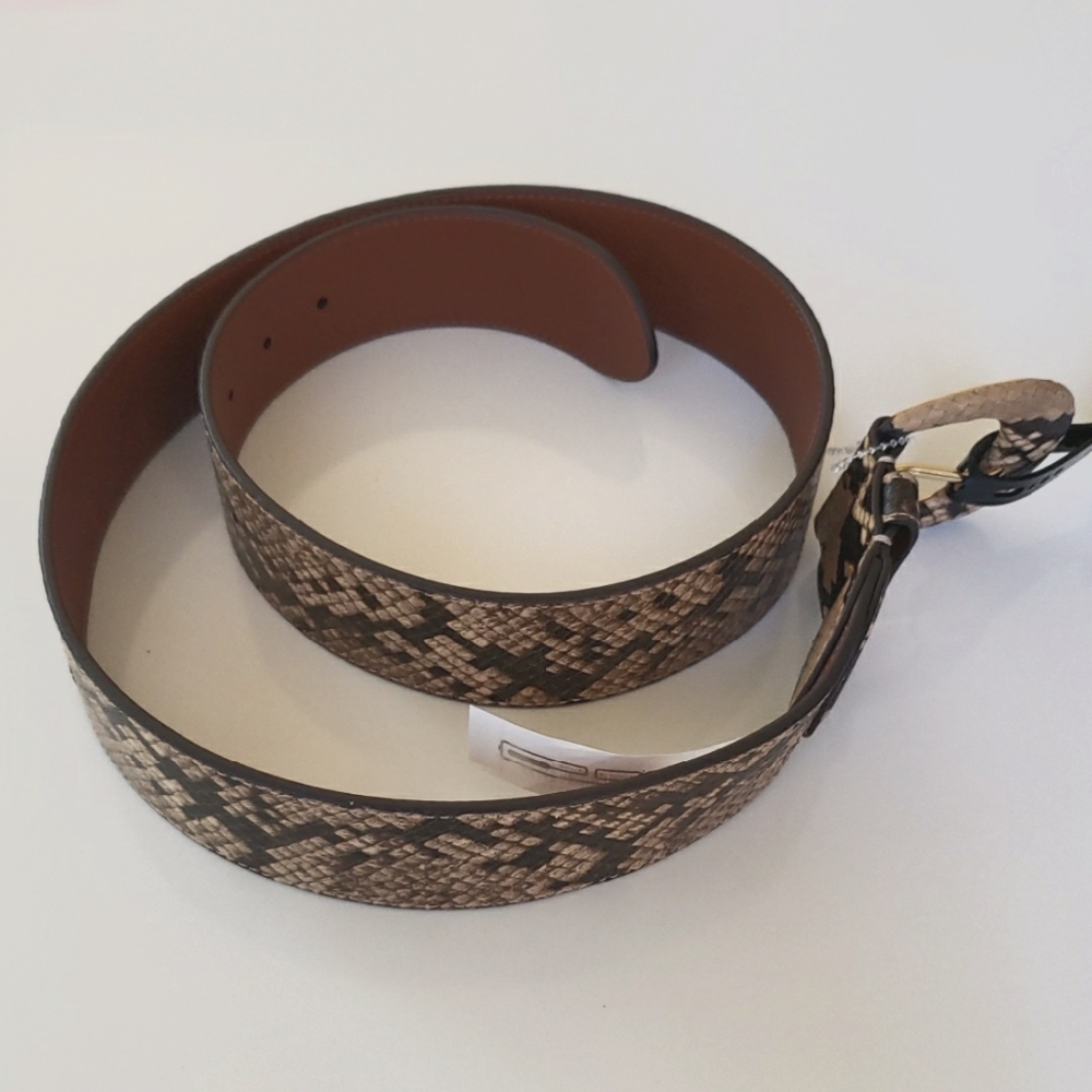 Lauren‎ Ralph Lauren Stylish Snake Print Belt. Size L. NWT.
